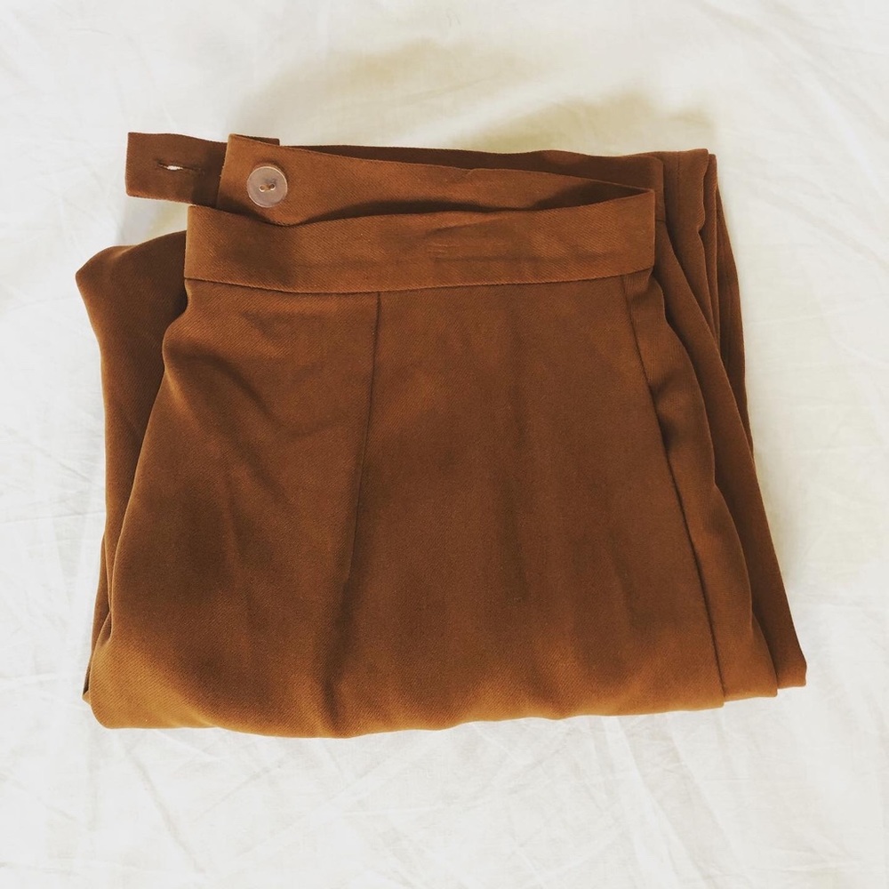 Vintage 100% Silk Long Skirt Rust Color